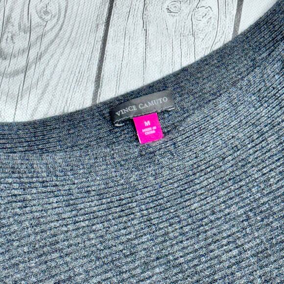 Vince Camuto Boat Neck Dolman Sleeve Grey Sweater Size Medium - Picture 2 of 3